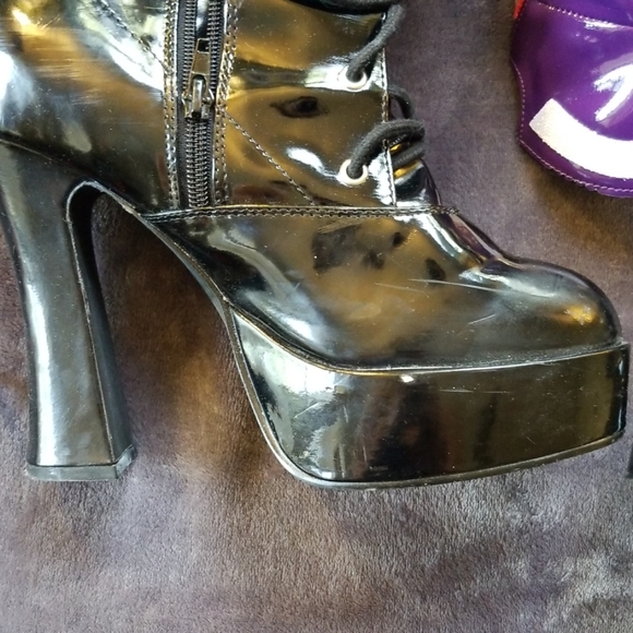 Ellie PVC Platform Buffy boots - Picture 2 of 4